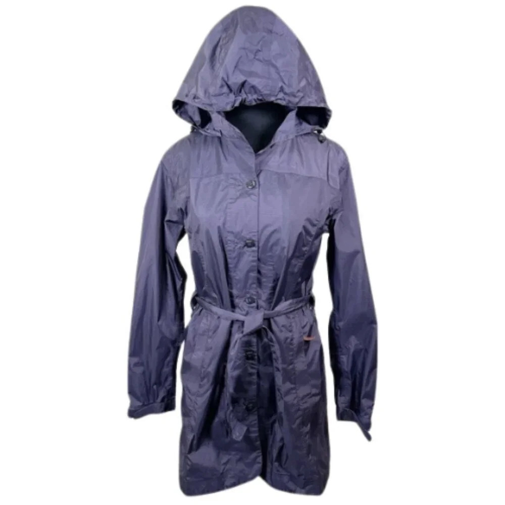 GoLite Womens Size Xsmall Purple Hooded Windbreaker Outdoor Belted Jacket